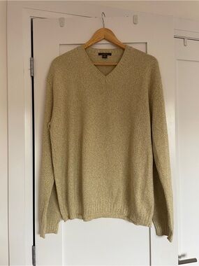 Ermenegildo Zegna V-Neck Sweater in Light Beige